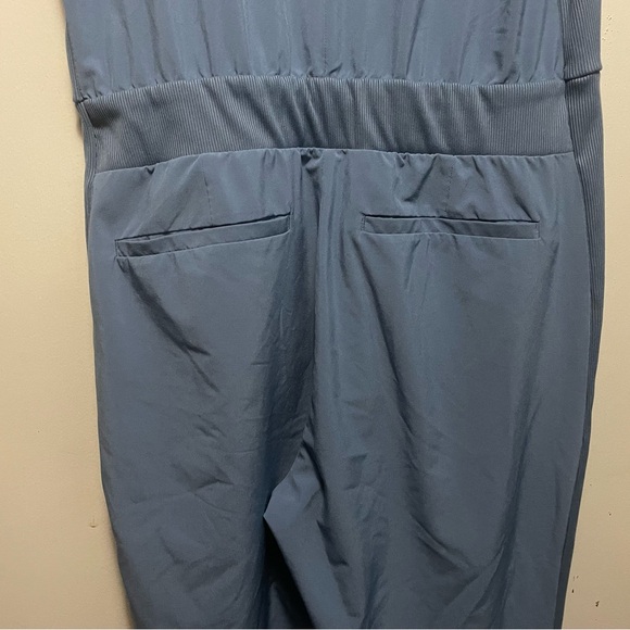 Athleta 8 (Medium) Brooklyn Jumpsuit, Cottage Blue Pants City Long Romper - Picture 7 of 16